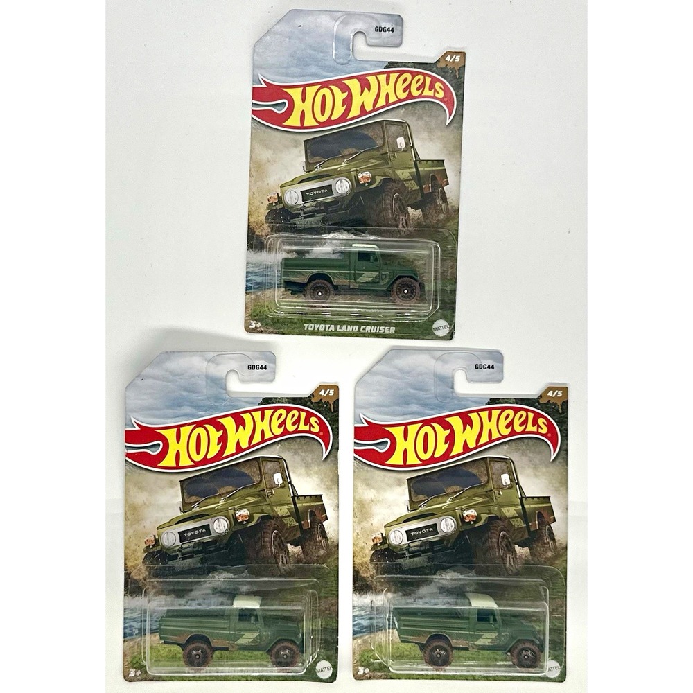Hot Wheels Toyota Land Cruiser FJ40 Lot of 3 Mud Runners 4/5 Green 2022 NEW 1:64